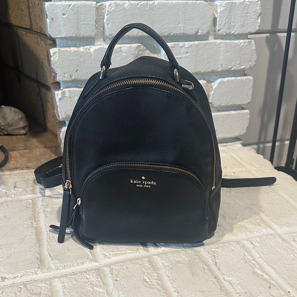 Kate Spade Black Textured Backpack